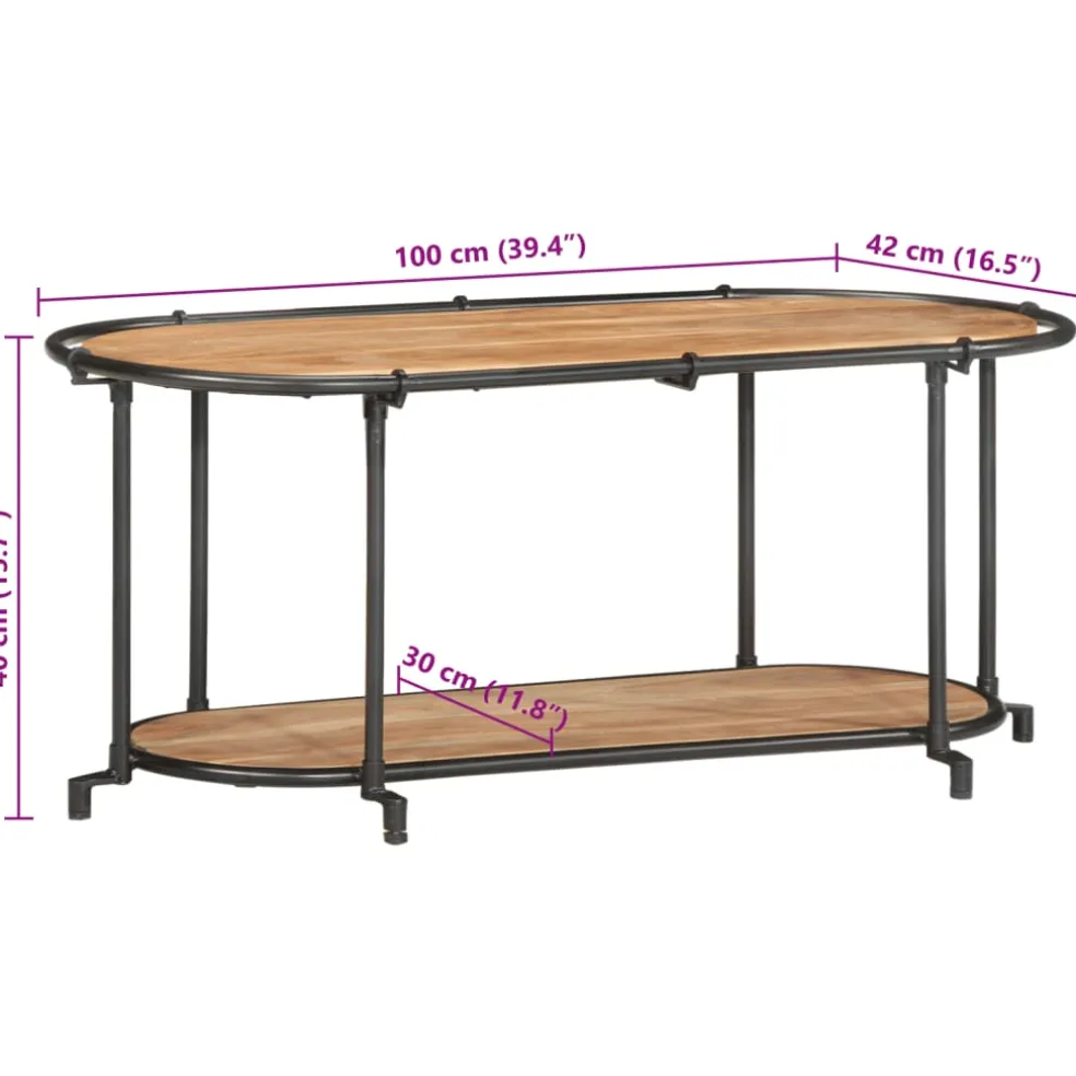 vidaXL Tv-meubel 100x42x40 cm massief acaciahout
