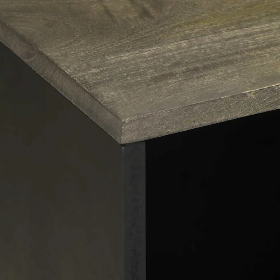 vidaXL Tv-meubel 80x33x46 cm massief mangohout zwart