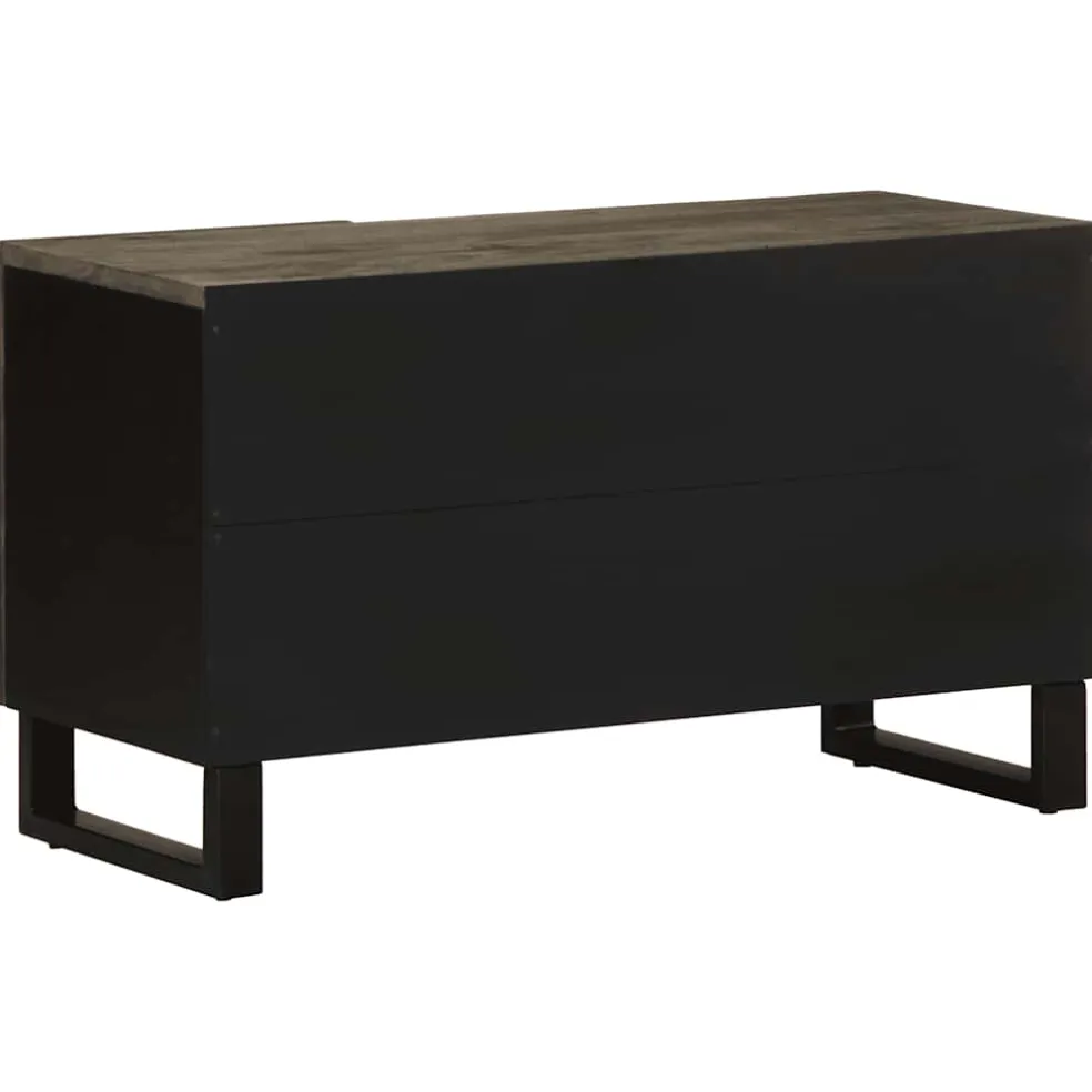vidaXL Tv-meubel 80x33x46 cm massief mangohout zwart
