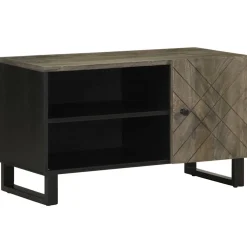 vidaXL Tv-meubel 80x33x46 cm massief mangohout zwart