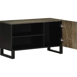 vidaXL Tv-meubel 80x33x46 cm massief mangohout zwart