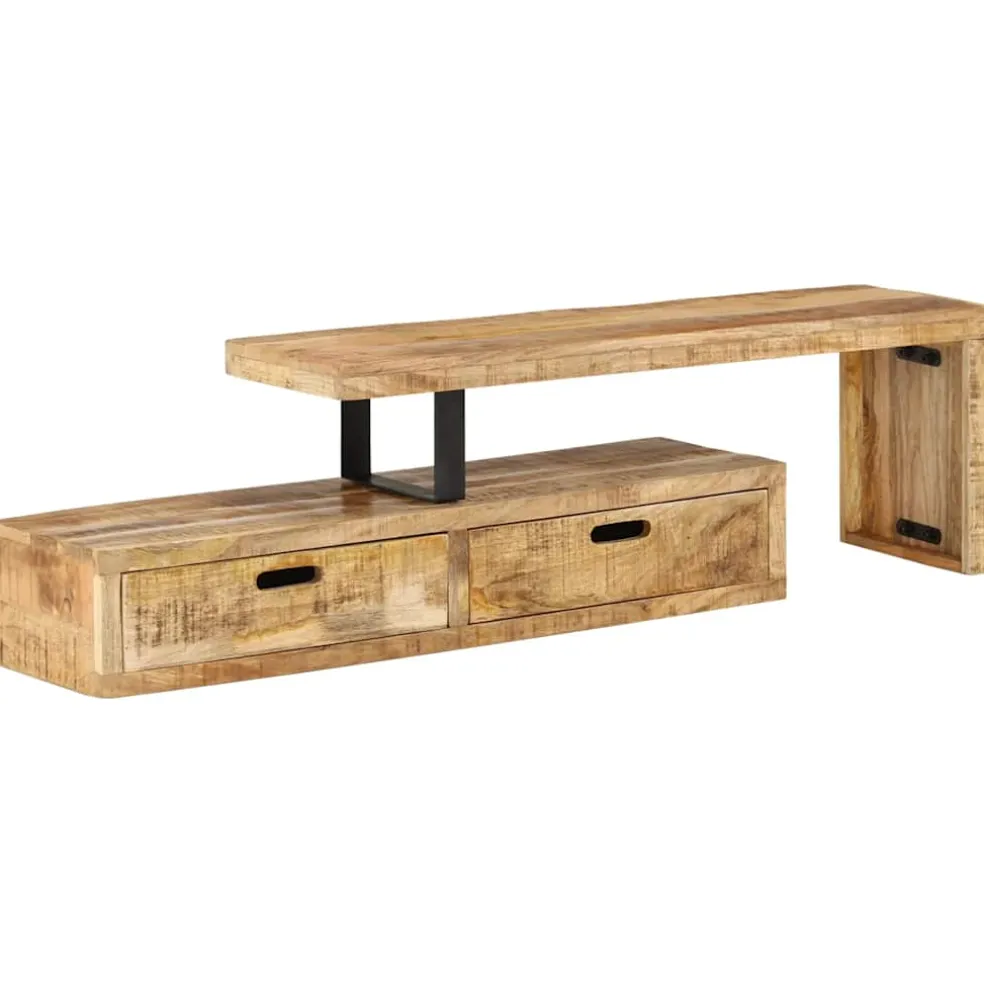 vidaXL Tv-meubel (118-200) x 30 x 40 cm massief hout mango