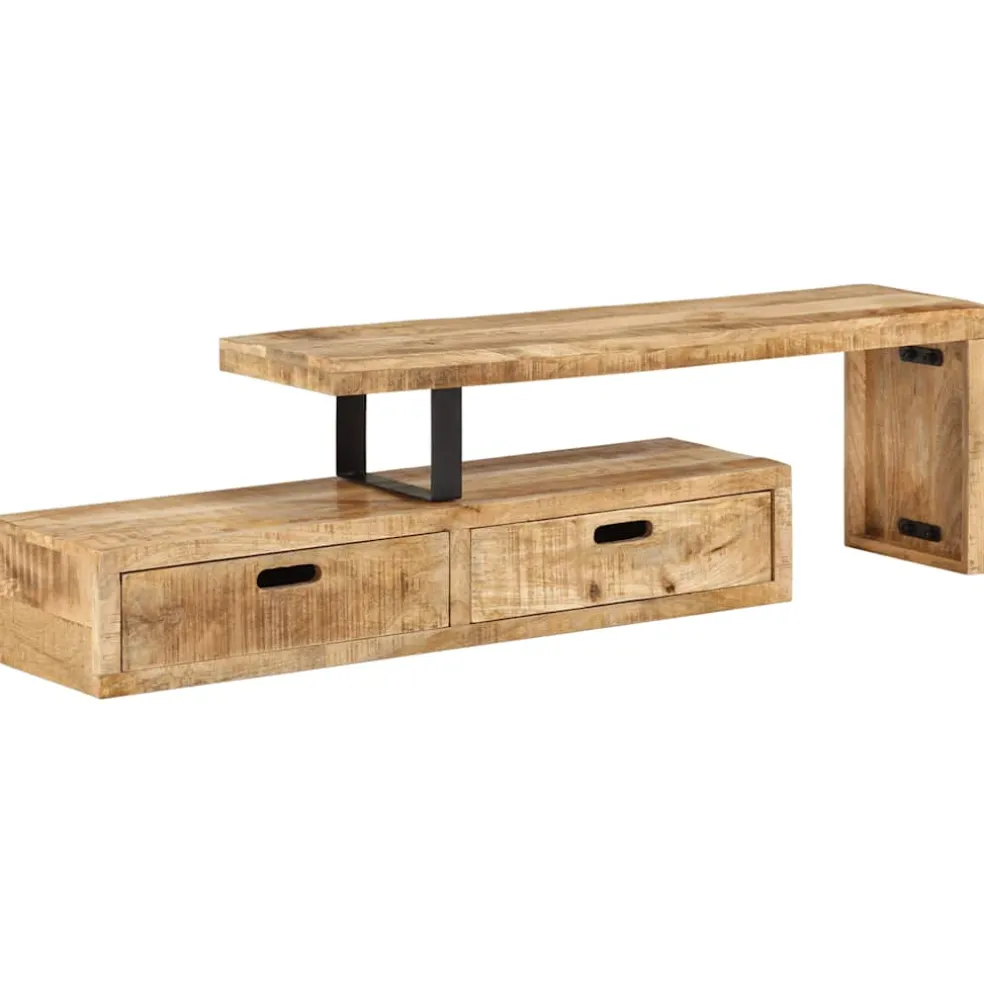 vidaXL Tv-meubel (118-200) x 30 x 40 cm massief hout mango