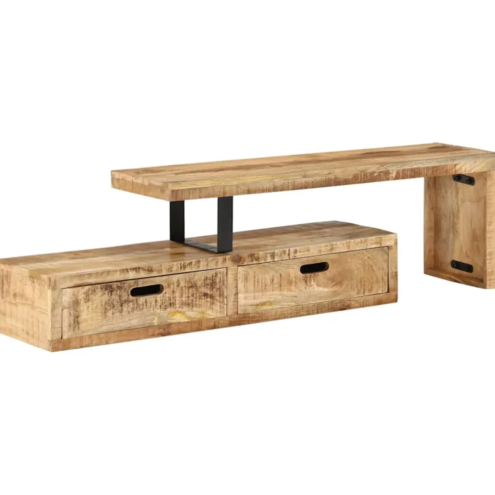 vidaXL Tv-meubel (118-200) x 30 x 40 cm massief hout mango