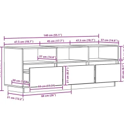 vidaXL Tv-meubel 118x30x40 cm massief acaciahout