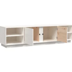 vidaXL Tv-meubel 156x40x40 cm massief grenenhout wit