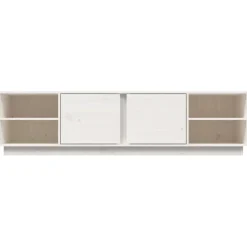 vidaXL Tv-meubel 156x40x40 cm massief grenenhout wit