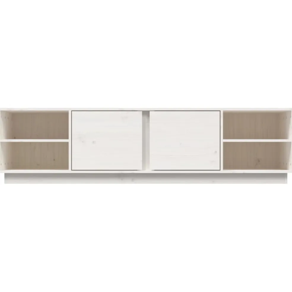 vidaXL Tv-meubel 156x40x40 cm massief grenenhout wit