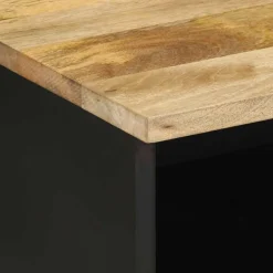vidaXL Tv-meubel 70x33,5x46 cm massief ruw mangohout zwart