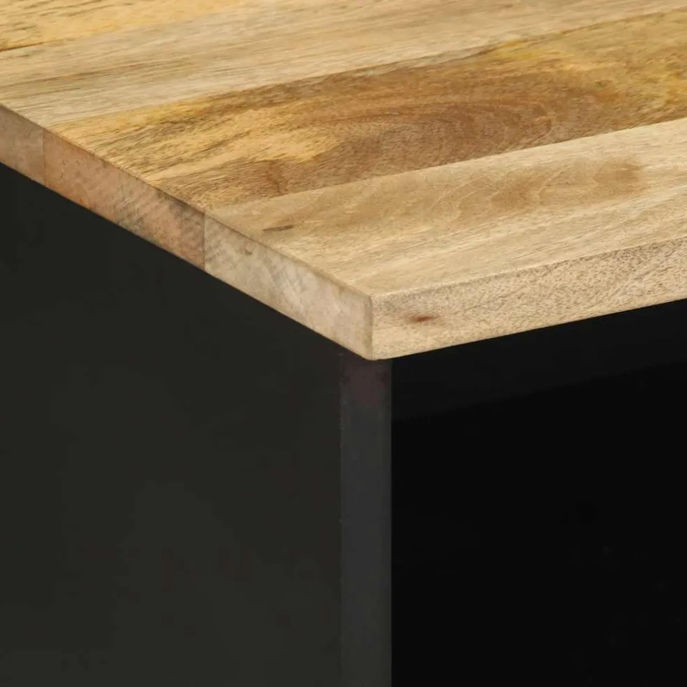 vidaXL Tv-meubel 70x33,5x46 cm massief ruw mangohout zwart