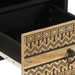 vidaXL Tv-meubel 70x33,5x46 cm massief ruw mangohout zwart