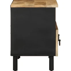 vidaXL Tv-meubel 70x33,5x46 cm massief ruw mangohout zwart