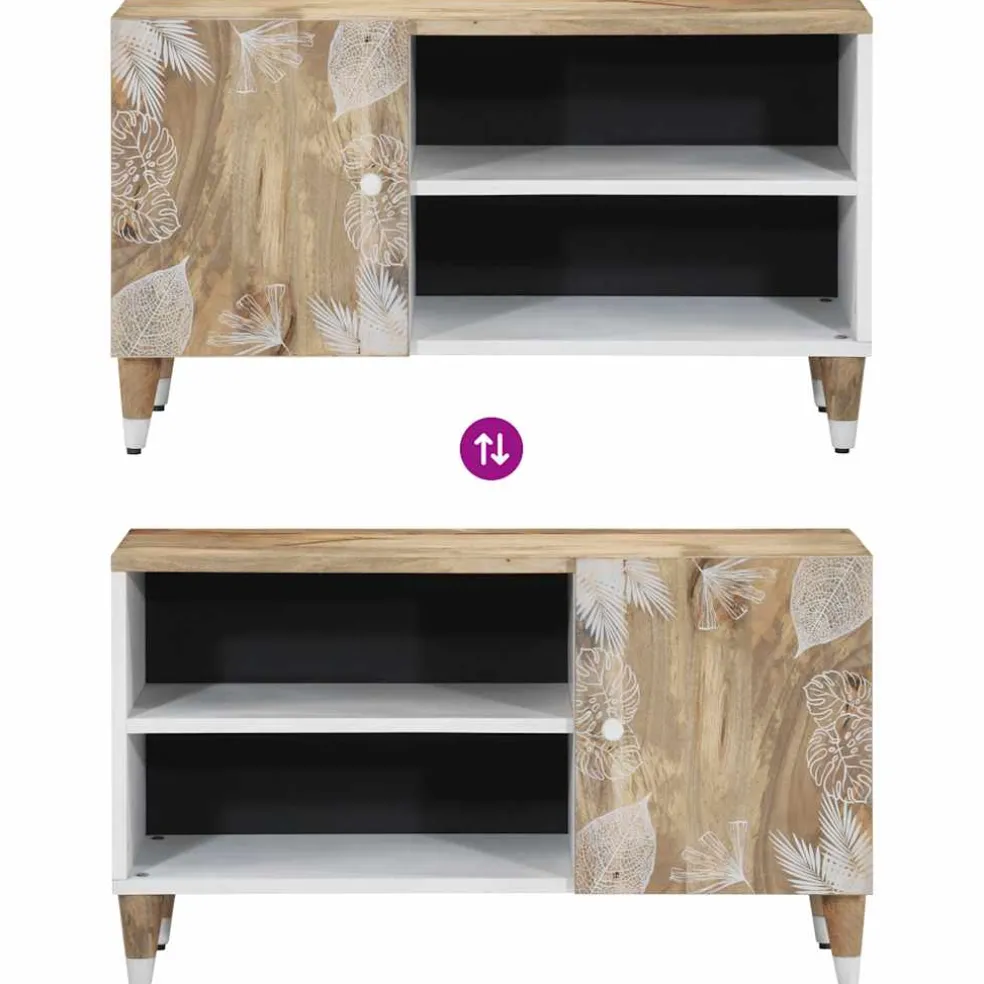 vidaXL Tv-meubel 80x31,5x46 cm massief mangohout