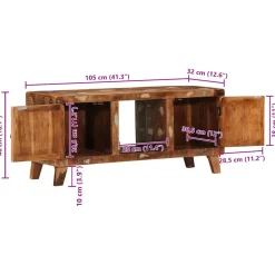 vidaXL Tv-meubel 105x46x32 cm massief gerecycled hout