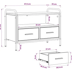 vidaXL Tv-meubel 67,5 x 33 x 50 cm Oud hout Bewerkt hout