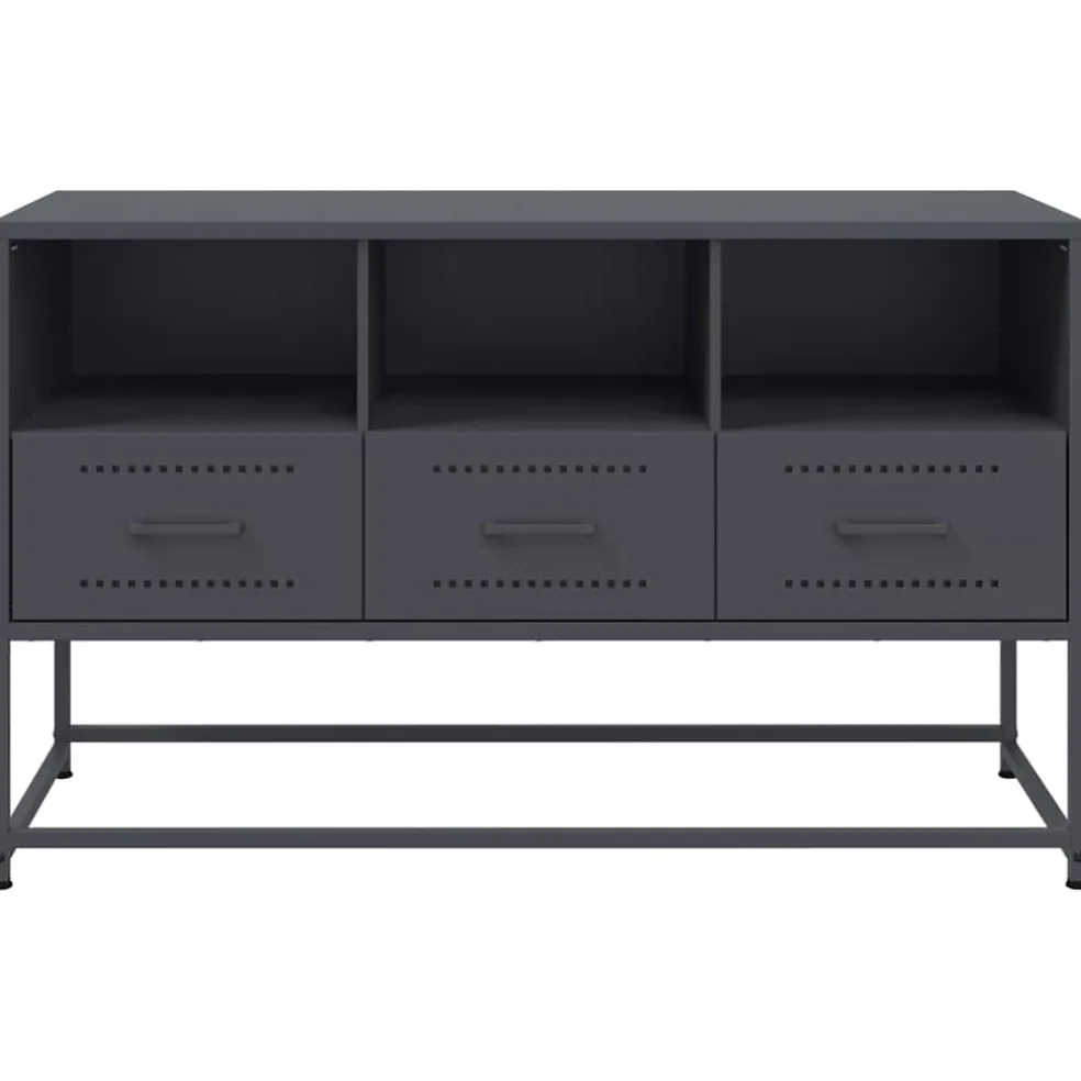 vidaXL Tv-meubel 100,5x39x60,5 cm staal antracietkleurig