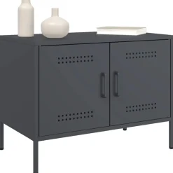 vidaXL Tv-meubel 68x39x50,5 cm staal antracietkleurig