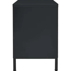 vidaXL Tv-meubel 105x35x52 cm staal en glas zwart