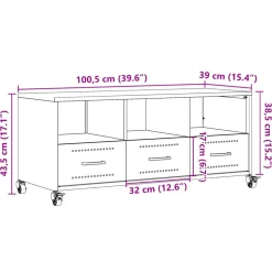 vidaXL Tv-meubel 100,5x39x43,5 cm staal mosterdgeel