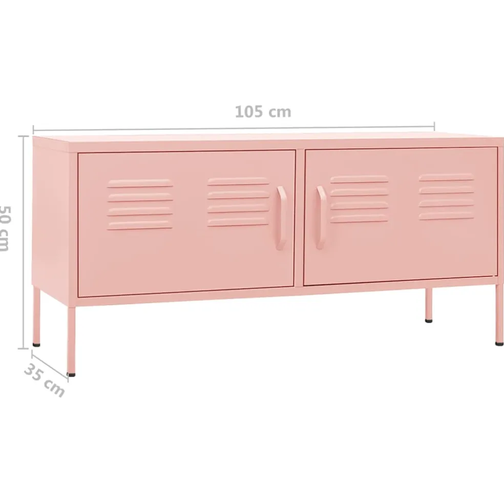 vidaXL Tv-meubel 105x35x50 cm staal roze