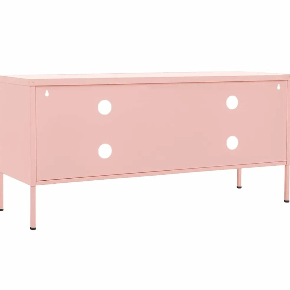 vidaXL Tv-meubel 105x35x50 cm staal roze