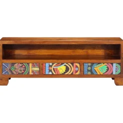 vidaXL TV-meubel 110x30x40 massief acaciahout meerkleurig
