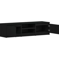 vidaXL TV-meubel Zwart Eiken 140x40x36 cm Bewerkt Hout