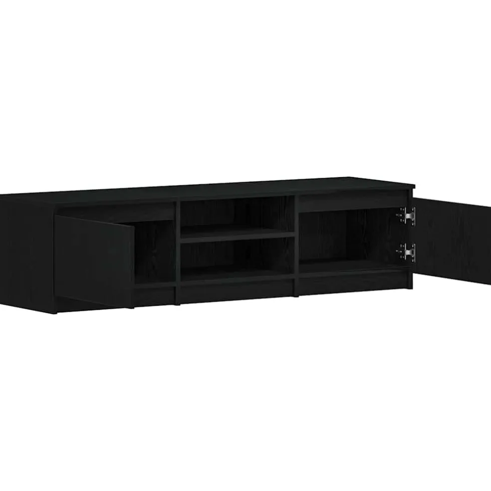 vidaXL TV-meubel Zwart Eiken 140x40x36 cm Bewerkt Hout
