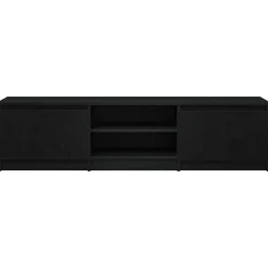 vidaXL TV-meubel Zwart Eiken 140x40x36 cm Bewerkt Hout