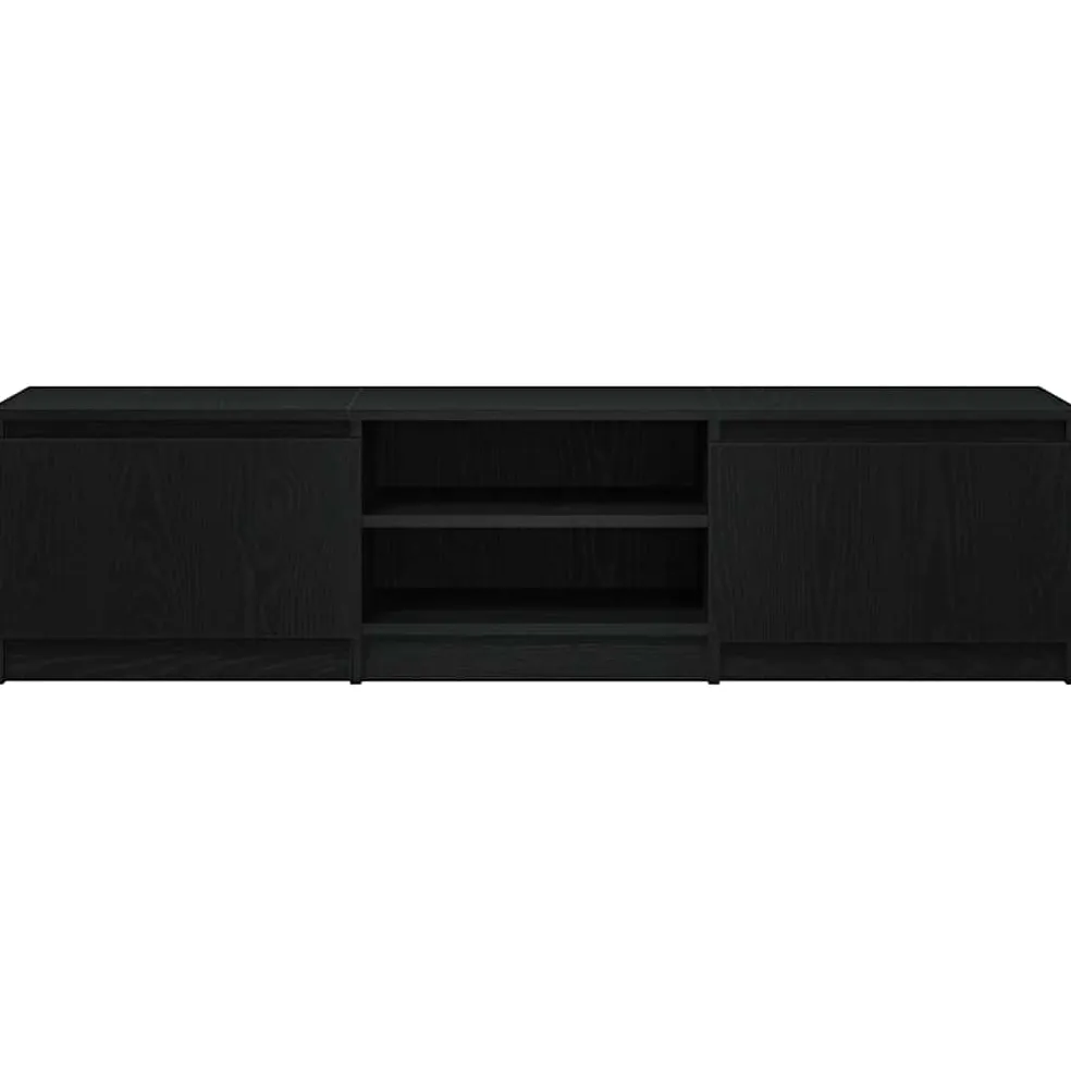 vidaXL TV-meubel Zwart Eiken 140x40x36 cm Bewerkt Hout