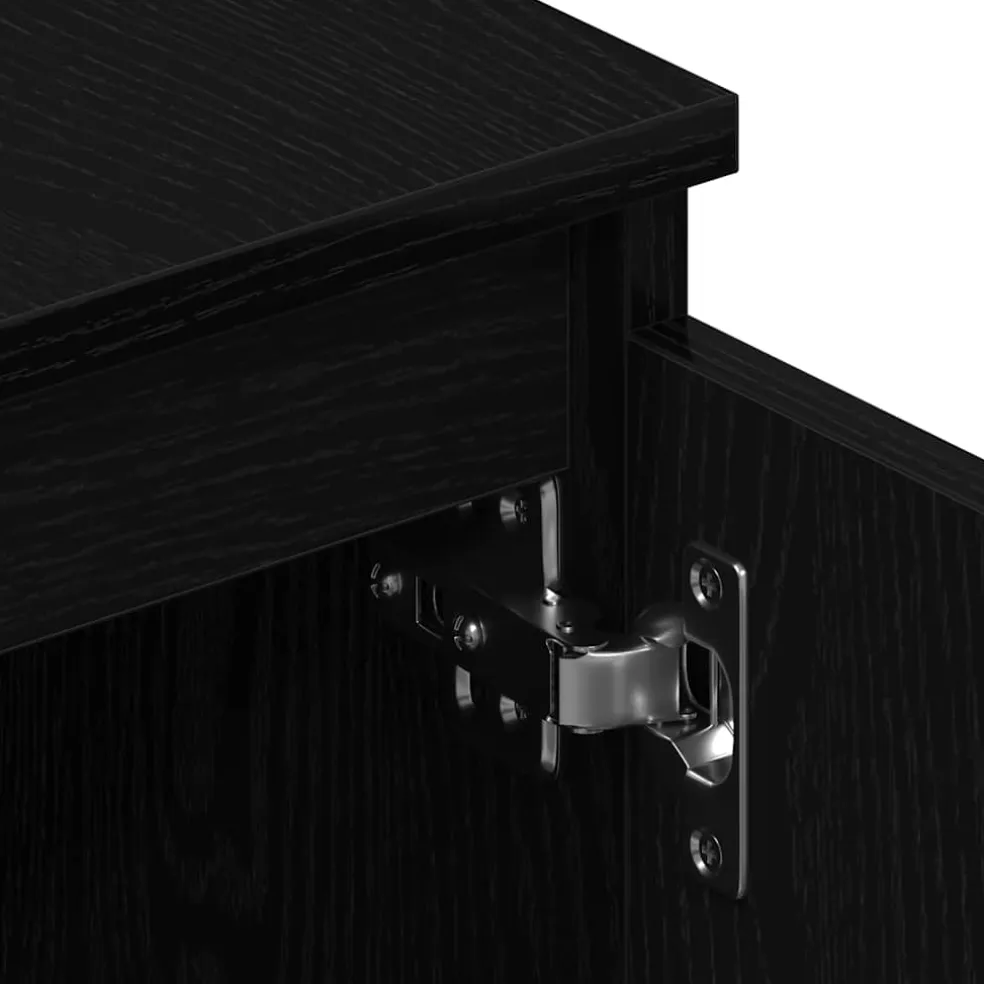 vidaXL TV-meubel Zwart Eiken 140x40x36 cm Bewerkt Hout