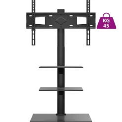 vidaXL Tv-standaard hoekmodel 3-laags voor 32-65 inch zwart