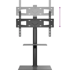 vidaXL Tv-standaard hoekmodel 2-laags voor 32-65 inch zwart
