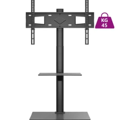 vidaXL Tv-standaard hoekmodel 2-laags voor 32-65 inch zwart