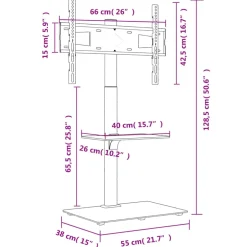vidaXL Tv-standaard hoekmodel 2-laags voor 32-65 inch zwart