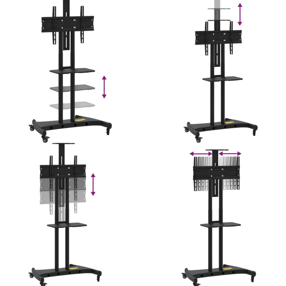 vidaXL TV-standaard wielen 32-70 inch scherm 60 kg Max VESA 600x400 mm