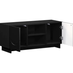 vidaXL TV-standaard 90 x 34,5 x 40 cm Zwart Bewerkt hout