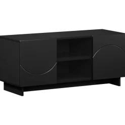 vidaXL TV-standaard 90 x 34,5 x 40 cm Zwart Bewerkt hout