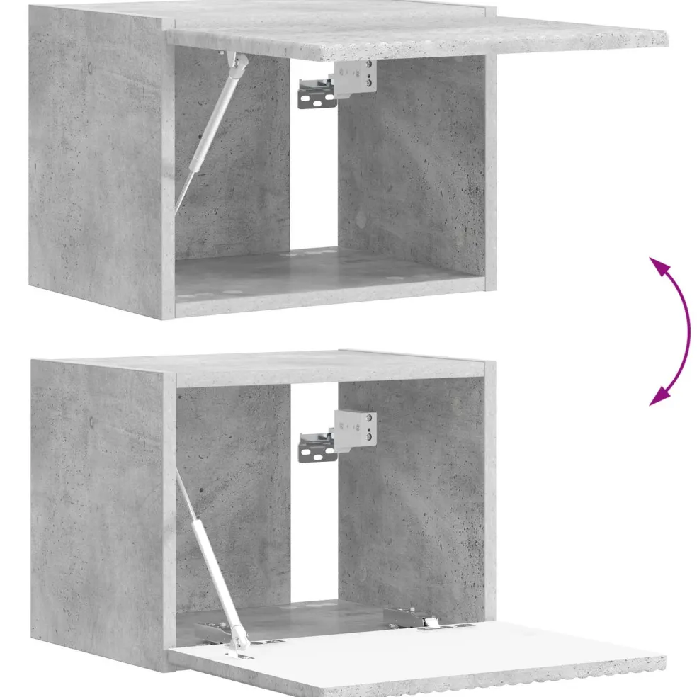 vidaXL TV Wandkast Set 4 st Beton Grijs Bewerkt hout