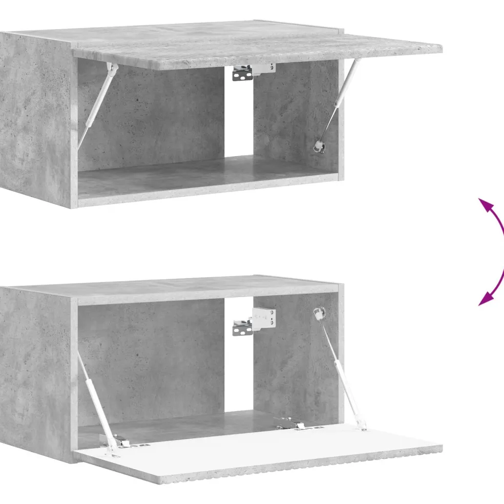 vidaXL TV Wandkast Set 4 st Beton Grijs Bewerkt hout
