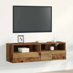 vidaXL TV Wandkast 100 x 30 x 30 cm Oud hout Bewerkt hout