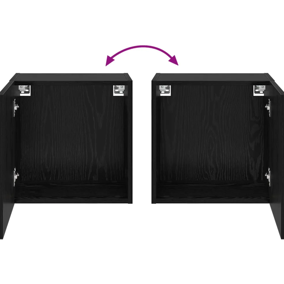 vidaXL TV Wandkast 40,5x30x40cm Zwart Eiken Bewerkt hout