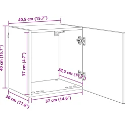 vidaXL TV Wandkast 40,5x30x40cm Zwart Eiken Bewerkt hout