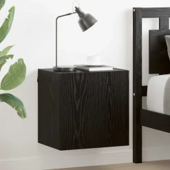 vidaXL TV Wandkast 40,5x30x40cm Zwart Eiken Bewerkt hout