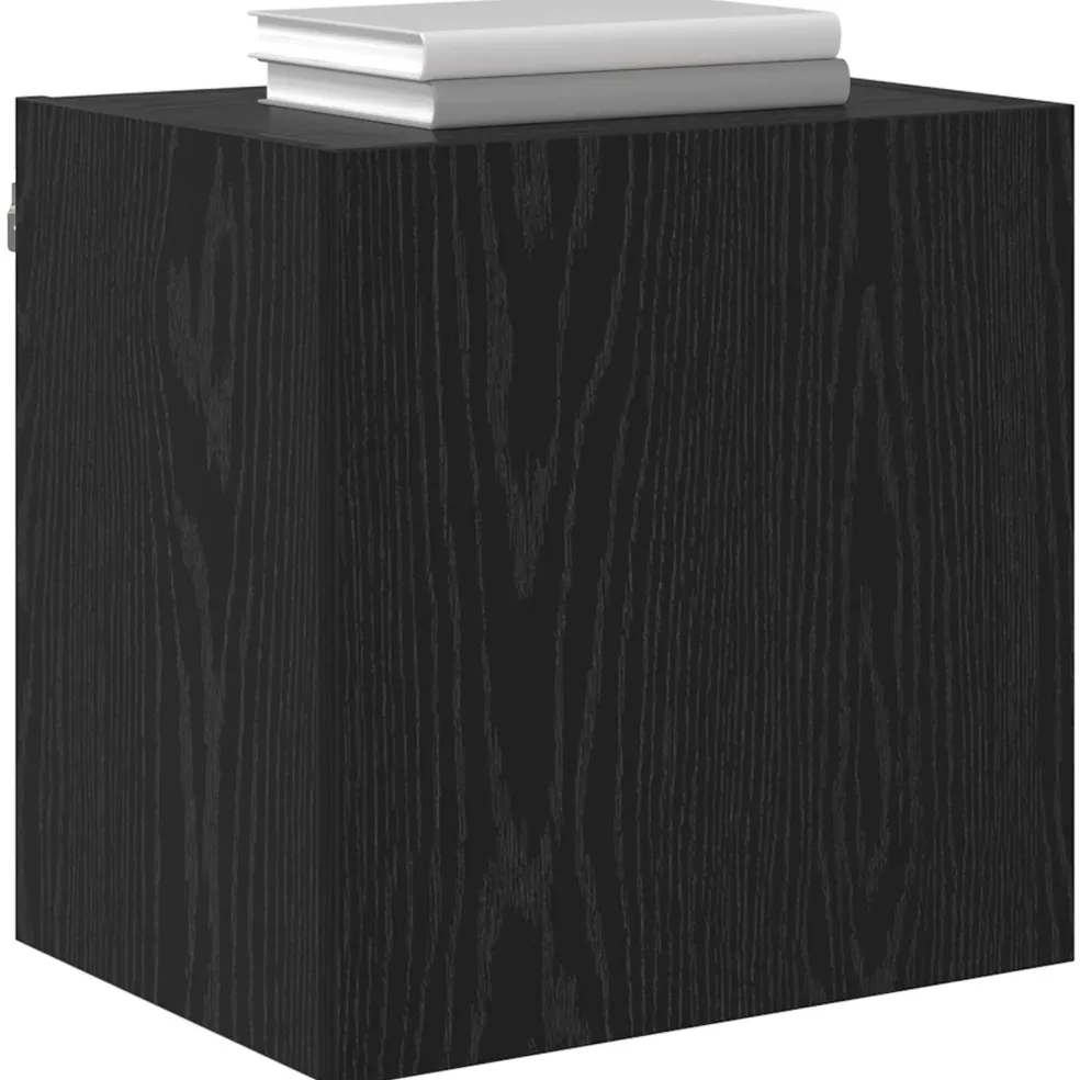 vidaXL TV Wandkast 40,5x30x40cm Zwart Eiken Bewerkt hout