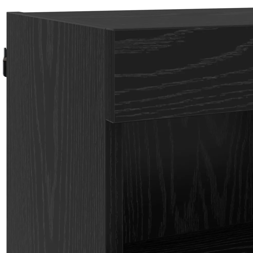 vidaXL TV-wandmeubel 4 st Zwart Eiken Bewerkt hout