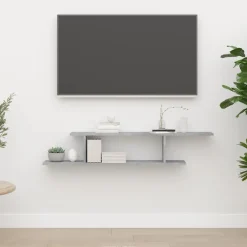vidaXL Tv-wandschap 125x18x23 cm bewerkt hout betongrijs