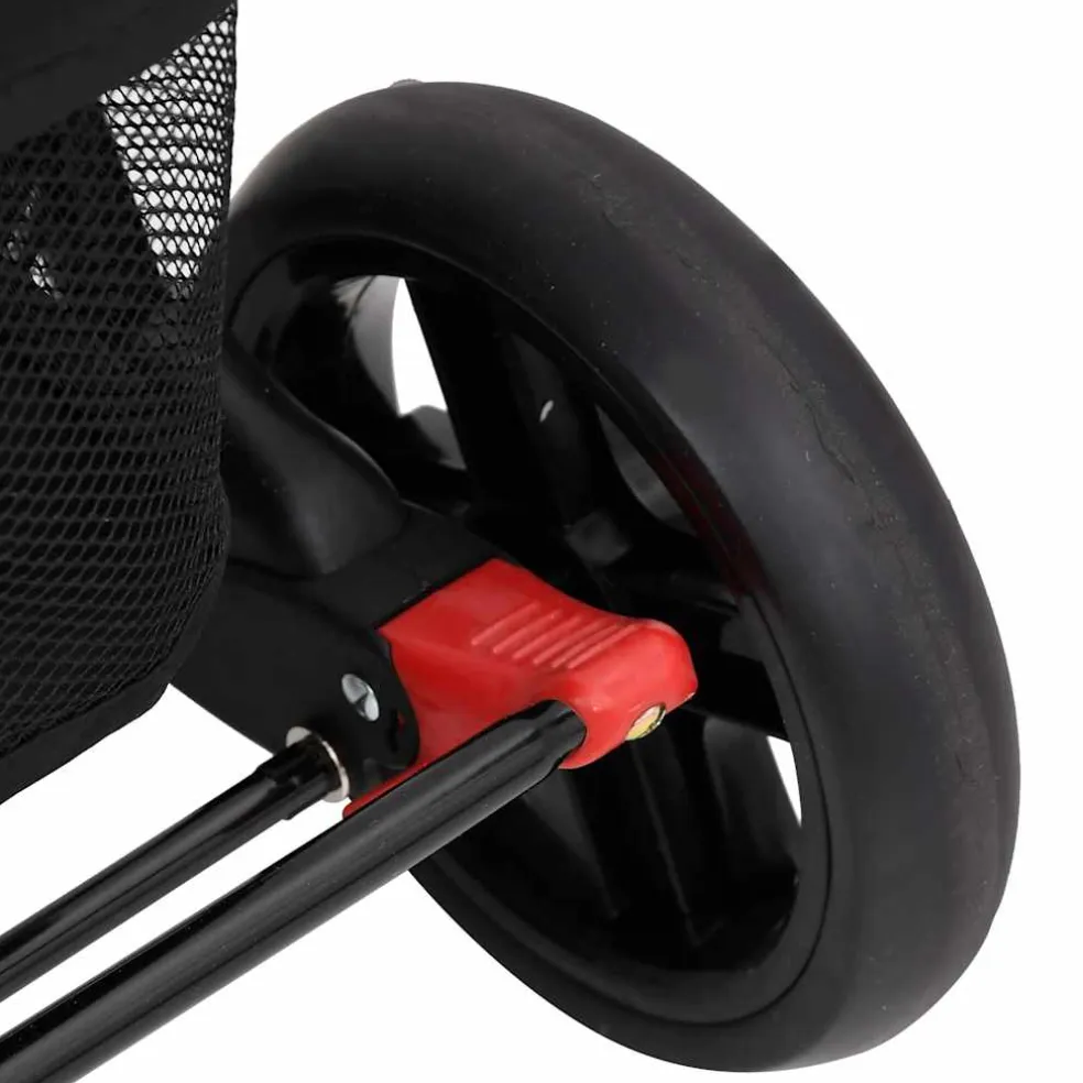 vidaXL Tweelingkinderwagen staal rood
