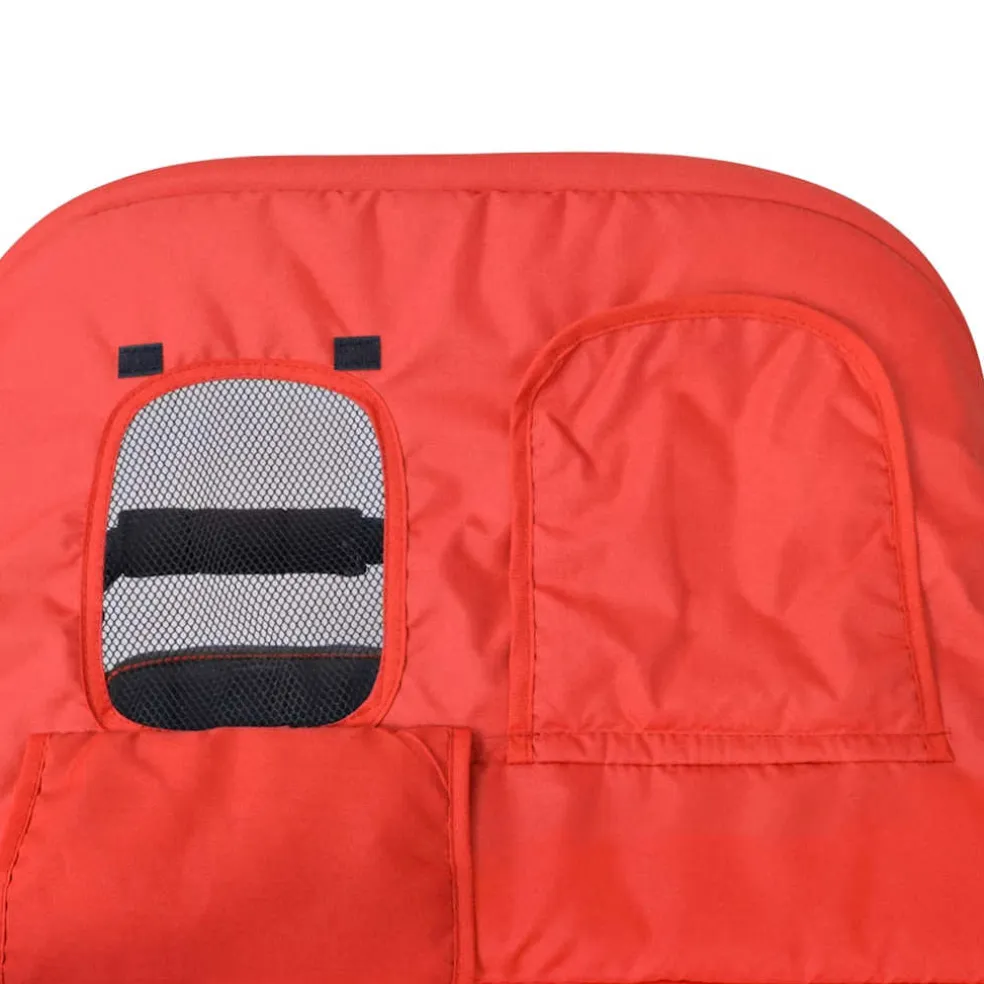 vidaXL Tweelingwagen staal rood en zwart