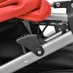 vidaXL Tweelingwagen staal rood en zwart